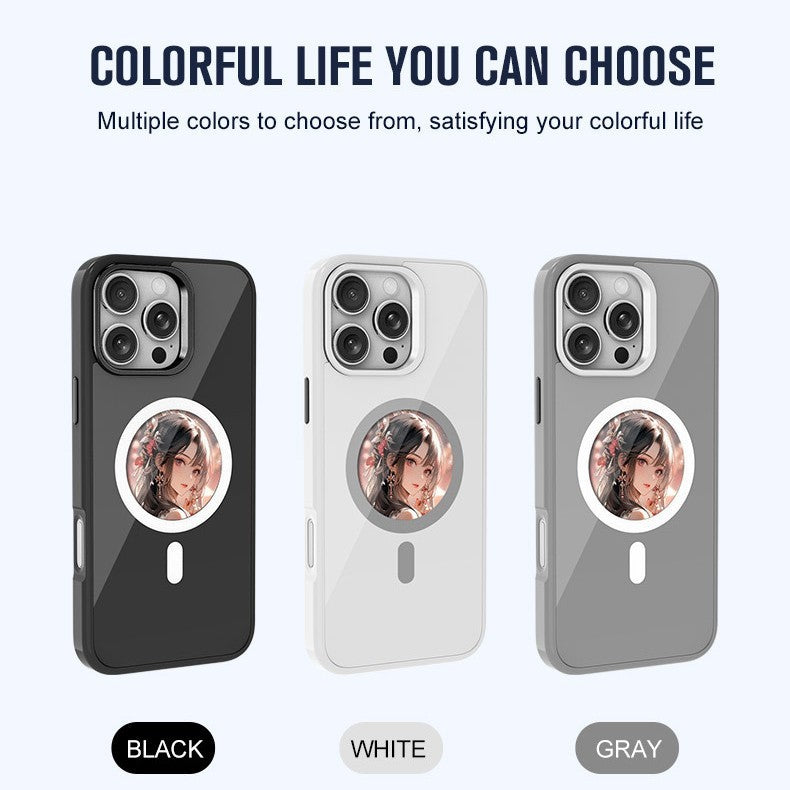 !Round Magnetic HD Projection Screen Phone Case NFC Ink