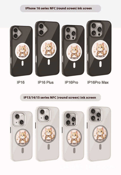 !Round Magnetic HD Projection Screen Phone Case NFC Ink