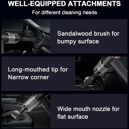 Vacuum Cleaner And Air Duster For Cars, Homes, Offices And Pets, High-power, Multi-nozzle Handheld Car Vacuum Cleaner.