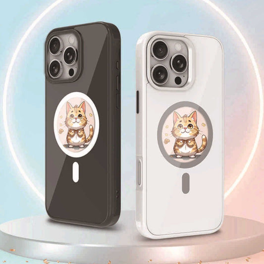 !Round Magnetic HD Projection Screen Phone Case NFC Ink